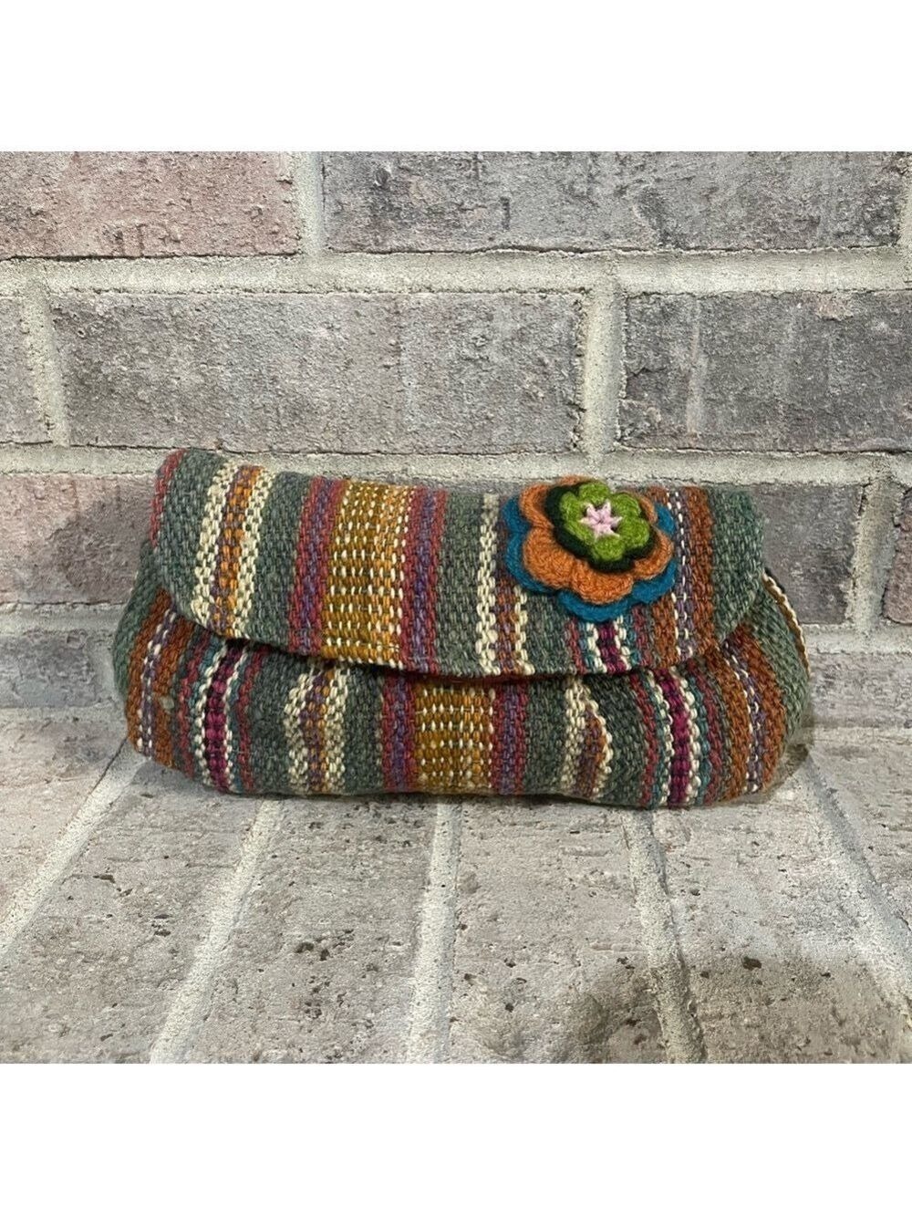 Multicolor Striped Women's Clutch